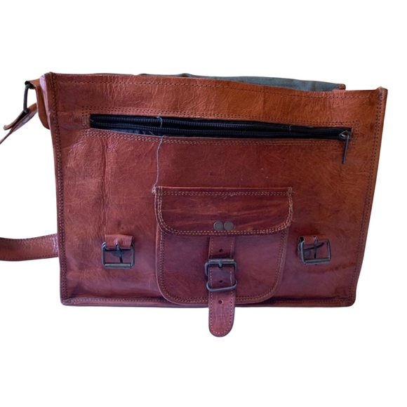 Genuine Camel leather handmade bag - Picture 3 of 4